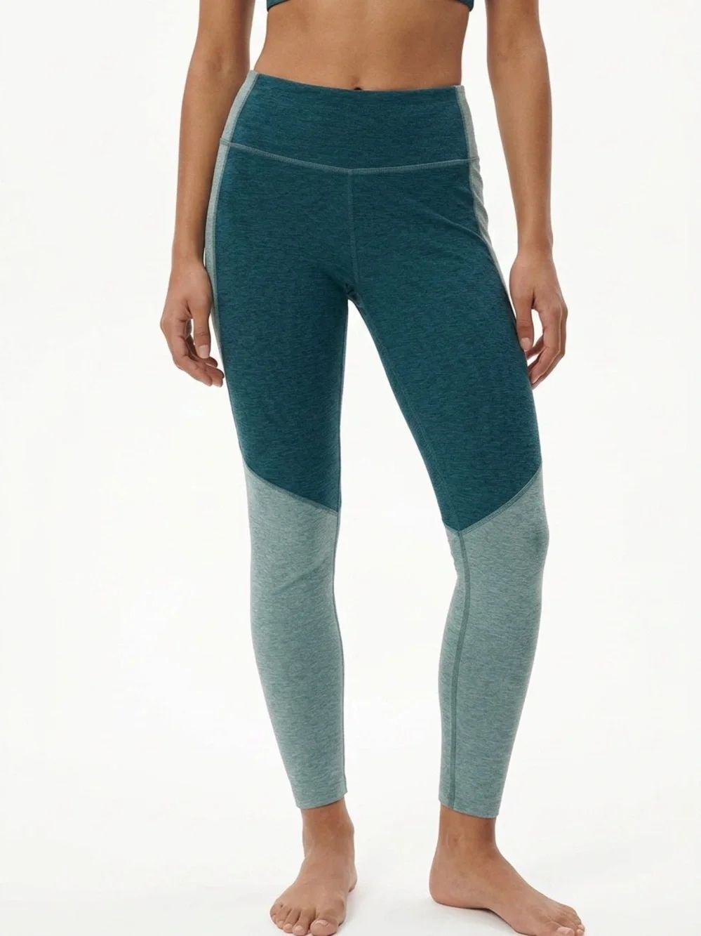 OUTDOOR VOICES x MADEWELL | High-Rise Two-Tone Teal Leggings Women’s Size Large
